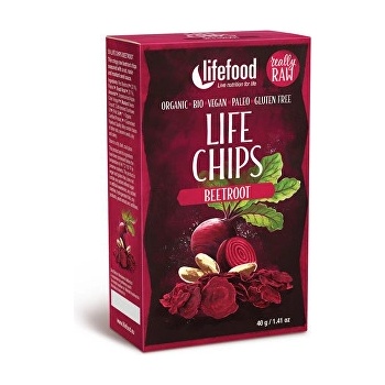 Lifefood life chips Zeleninové chipsy z červené řepy Bio Raw 40 g