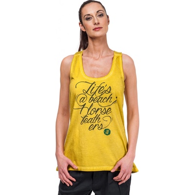 Horsefeathers LIFE IS A BEACH TANK washed yellow