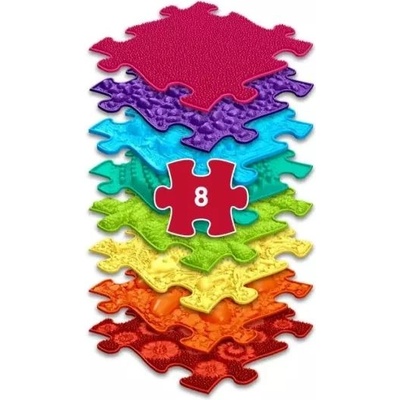 MUFFIK Muffik: Сензорен ортопедичен килим комплект - Дъга, 8 части (MFK-079)