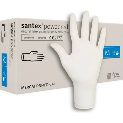 Mercator Santex Powdered pudrované pre zdravotníkov M 100 ks Prírodné
