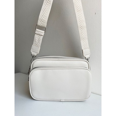 Praktická béžová crossbody kabelka s dvoma priehradkami