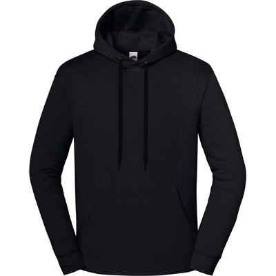 Fruit of the Loom mikina Iconic Premium Hooded Sweat s kapucí black