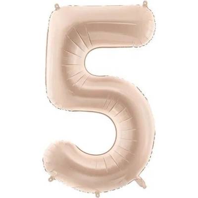 Party Deco Фолиен балон цифра, 72 см, Тъмен Бежов - 5 (fb230t-5-013c)