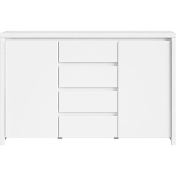 Image 1 of Black Red White Скрин с две врати и четири чекмеджета kaspian kom2d4s бял