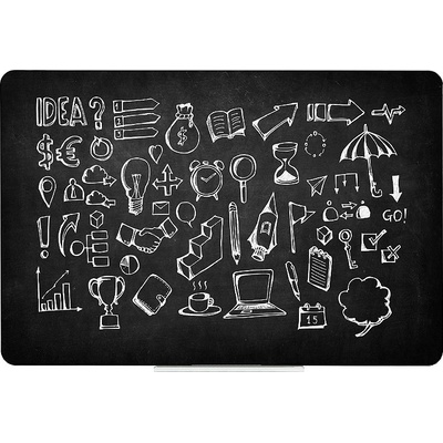 Qboard Čierna bezrámová magnetická tabuľa na kriedy - 117 x 87 cm