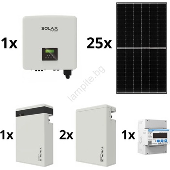 SolaX Power Соларен к-кт: SOLAX Power - 10kWp RISEN Full Black + 10kW SOLAX конвертор 3f + 17, 4 kWh батерия (SM9998-25ks)