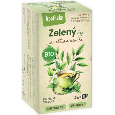 Apotheke BIO Čaj Zelený čaj Camellia Sinensis 20 x 1,5 g