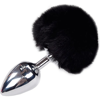 Image 1 of Alive Metal Anal Fluffly Plug L Black