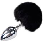 Alive Metal Anal Fluffly Plug L Black