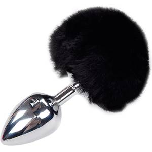 Alive Metal Anal Fluffly Plug L Black