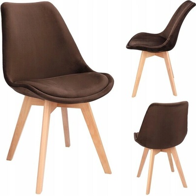 Pro-Tech shop Bari sedadlo sametové nohy dřevěné barva hnědá