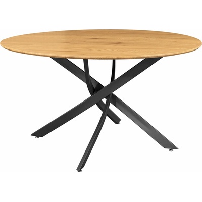 Ainoutl Kulatý jídelní stůl HELIX 120 cm dubová dýha JS47067