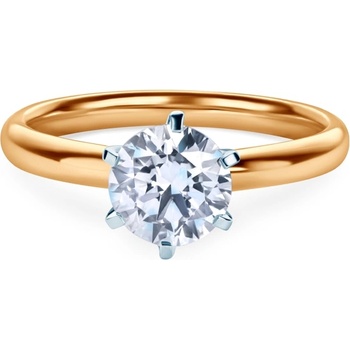 SAVICKI Годежен пръстен Savicki: двуцветно злато, лабораторен диамант