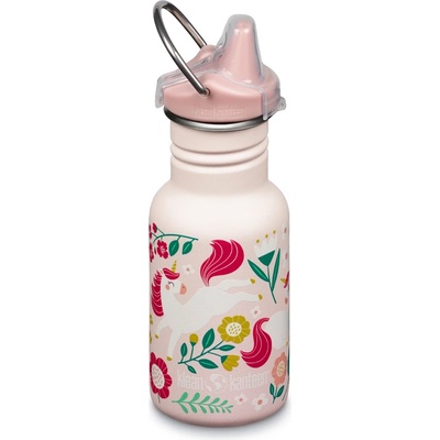 Детска бутилка за вода Klean kanteen Kid's Classic Narrow with Sippy Cap Water bottle - Leaping Unicorn - размер 355 ml (533-1429-1511)