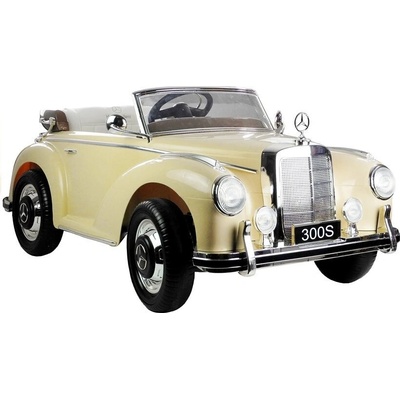 Lean Cars Elektrické autíčko Mercedes Benz 300S Retro 2x45W 1x12V7Ah 2022 lakované béžové