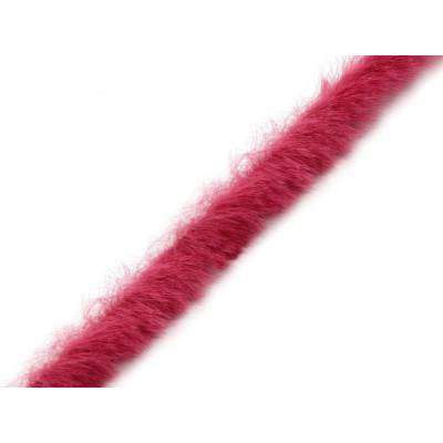 Oděvní / dekorační kožešinový proužek plochý, řezaný šíře 1,5 cm Varianta: 9 pink, Balení: 1 m 57755/147170/265959
