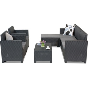 BICA Комплект мебели за отдих от техноратан Nebraska Relax Corner 6 антрацит Bica (BCNBLCOR6ANT)