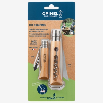 OPINEL Cestovný set s nožom Opinel n°10 so škrabkou a vývrtkou
