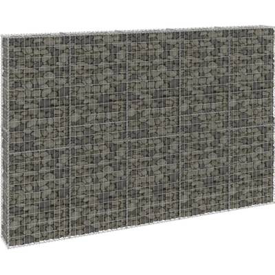 vidaXL Gabionová zeď s víky pozinkovaná ocel 300 x 30 x 200 cm