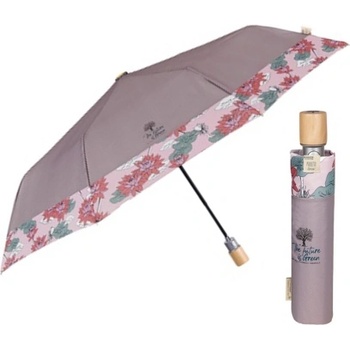 Дамски автоматичен чадър Perletti Green 19160, Лотос/Бежов