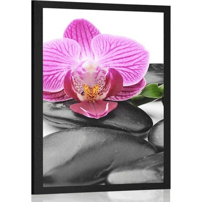 Plakát masážní wellness kameny - 40x60 white