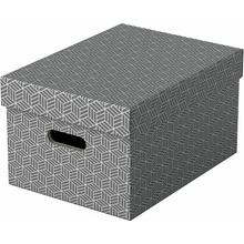 Esselte Home veľkosť M 26,5 x 20,5 x 36,5 cm, sivá – sada 3 ks