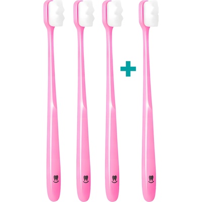 Nanosmile Ultrajemný zubní kartáček Pink 4 ks