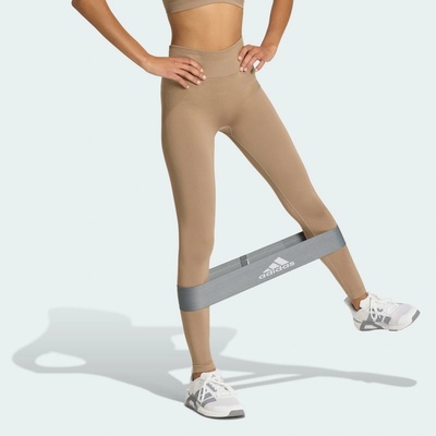 ADIDAS Legíny Workout Essentials Knit Scrunch 7/8 hnědá