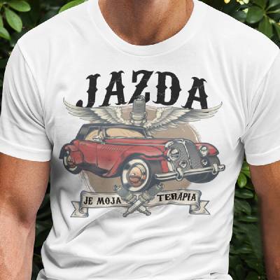 Tričko s potlačou Jazda je moja terapia biela
