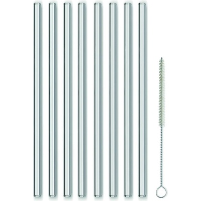 KELA Slamky sklenené s čistítkom GRACE 23 cm sada 9 ks KL-12538