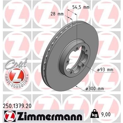 Brzdový kotúč ZIMMERMANN 250.1379.20