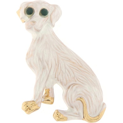 Biju brož bílý pejsek zlaté 9001551