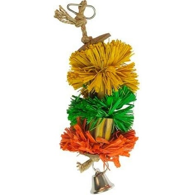 Duvo+ Play Time Závesná farebná hračka z rafie, bambusu a kokosu pre exoty S 24,1x6,4x6,4cm