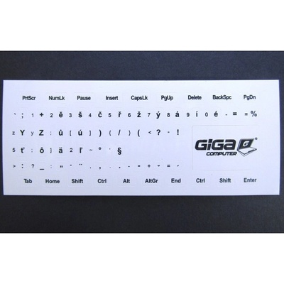 Nálepky na klávesnici SK biele s čiernou potlačou GC