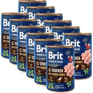 Brit Консерва Brit premium by Nature Пиле и Сърца 12 x 400 г