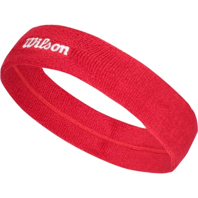 Wilson U Logo wide Headband Červená Biela