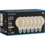 Mexen Vintis 6x LED нажежаема жичка крушка E27, G80, 8W, Топло - 2200K, 750 lm, кехлибар (L155-E27-0822-50x06)
