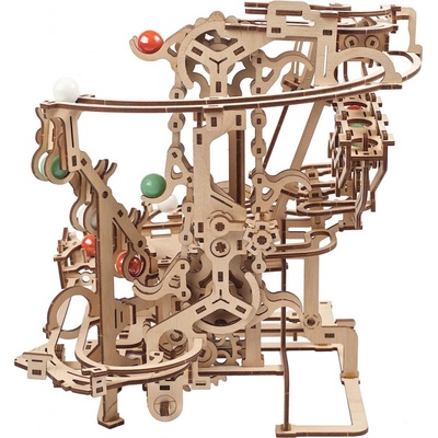 Ugears 3D dřevěné mechanické puzzle Kuličková dráha řetězová – Zboží Živě