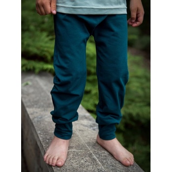 Jožánek Detské nohavice baggy ľahké fľaškovo zelené