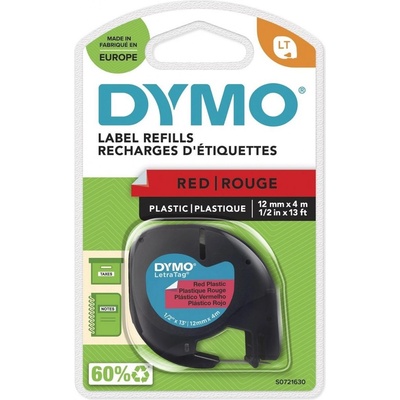 Dymo 91203 černý tisk/červený podklad, 4m, 12mm