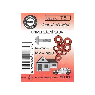 HARTMAN těsnění fíbrové, univerzální, sada č. 78