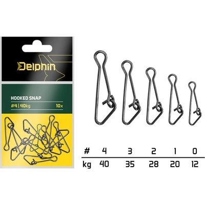 Delphin Karabínka Hooked Snap Veľkosť 0 10 ks Nosnosť 12 kg