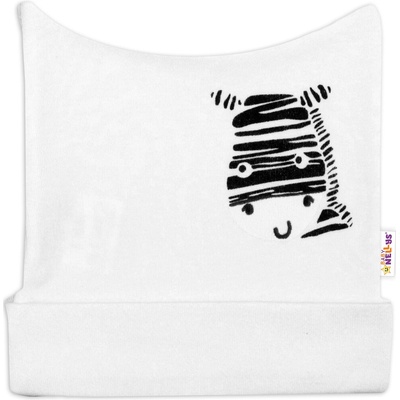 Baby Nellys čiapočka Monkey prúžky / sv.šedá