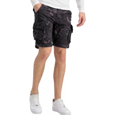 Alpha Industries Crew short Black camo pánske šortky čierny maskáč