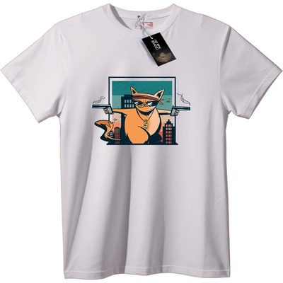 NOONEBRAND Тениска Мафиотска котка - M, Black