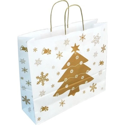 Dárková vánoční taška 42*13*37 cm, bílý sulfátový papír 120 g