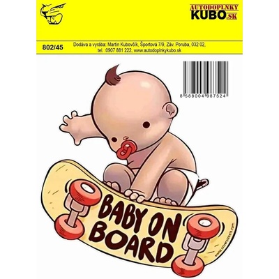 Samolepka BABY ON BOARD - Skejter
