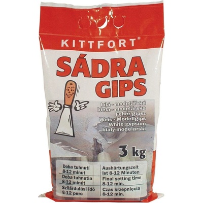 Kittfort Sádra Gips bílá - modelářská 3 kg