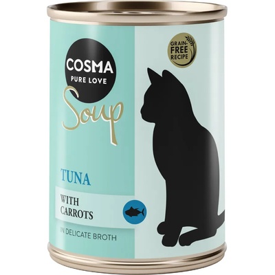 Cosma 24х100г Soup Cosma, консервирана храна за котки - риба тон с моркови