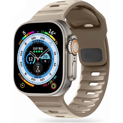 Tech-Protect Силиконова каишка за Apple Watch 42мм, 44мм, 45мм, 46мм, Ultra, Ultra 2 49мм - Tech-Protect Iconband Line Silicone Sport Band (светлокафяв) (THP2098)